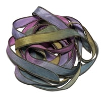 Image 5 of 1PC. HUMMING BIRD  42" hand dyed wrist wrap bracelet silk ribbon/by COLOR KISSED SILK