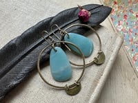 Image 4 of Mint Amazonite brass earrings/ n51