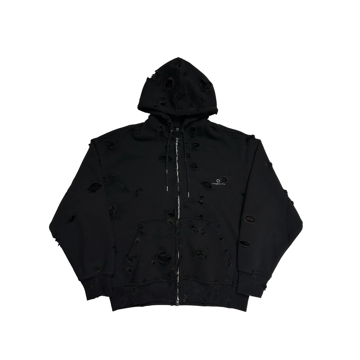 ALTASOCIETÁ BURNED HOODIE BLACK | High Society Venice