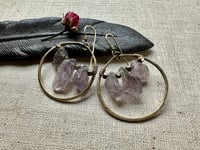 Image 3 of Raw Amethyst earrings/ n49