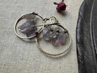 Image 5 of Raw Amethyst earrings/ n49