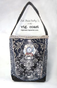 Image 1 of Blue Damask Skull Shoulder Bag