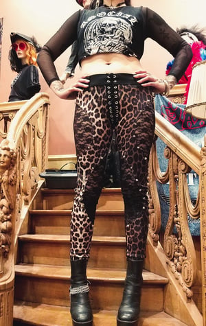 Image of Size S/M studded leopard pants