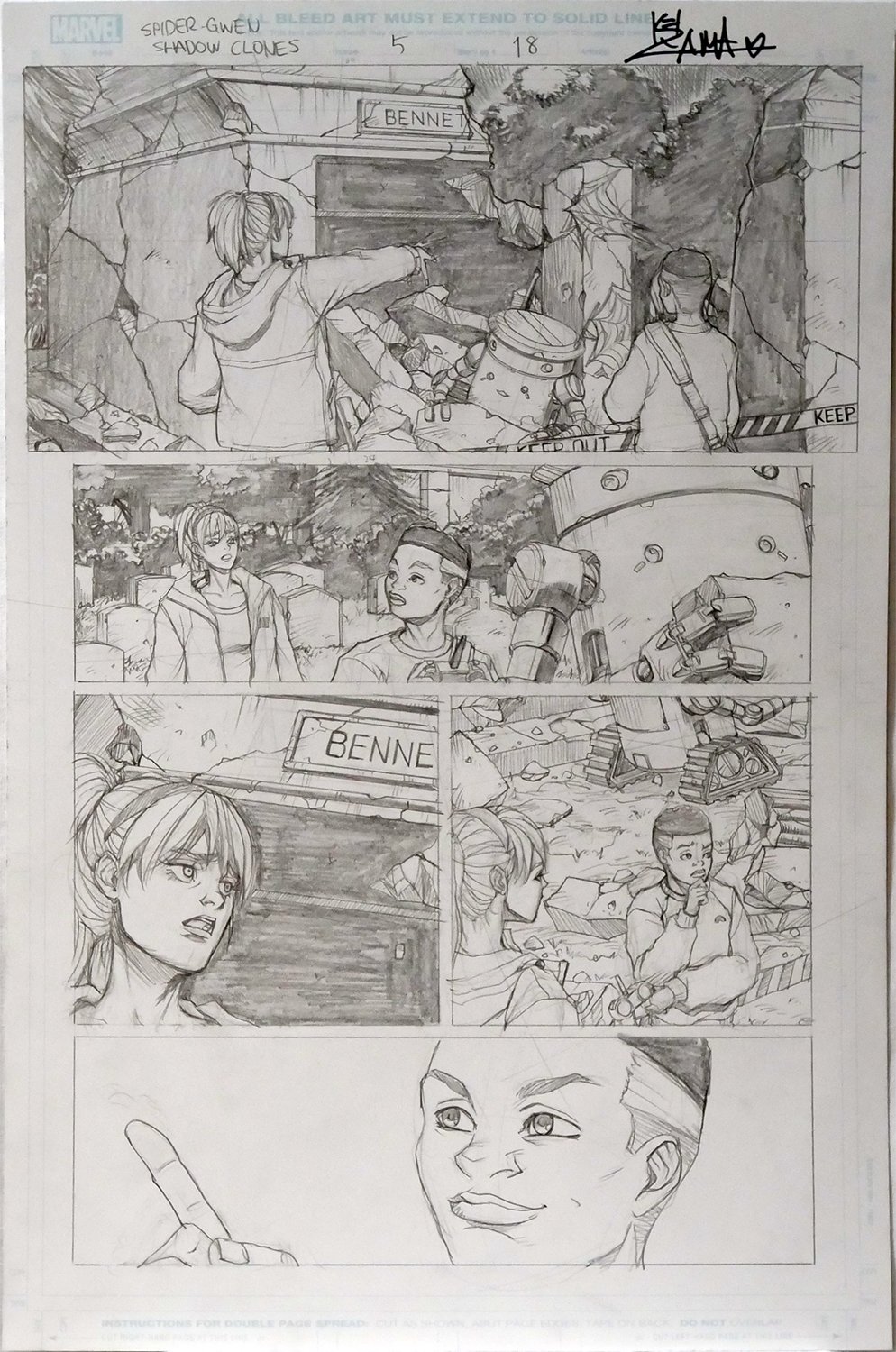 Image of Spider-Gwen: Shadow Clones #5 Page 18 [PENCIL]