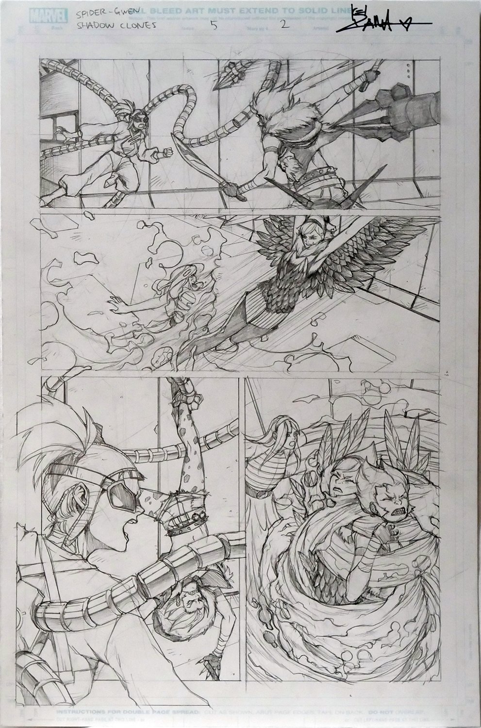 Image of Spider-Gwen: Shadow Clones #5 Page 2 [PENCIL]