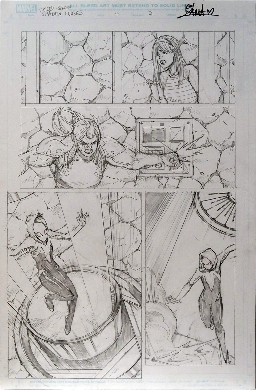 Image of Spider-Gwen: Shadow Clones #4 Page 2 [PENCIL]