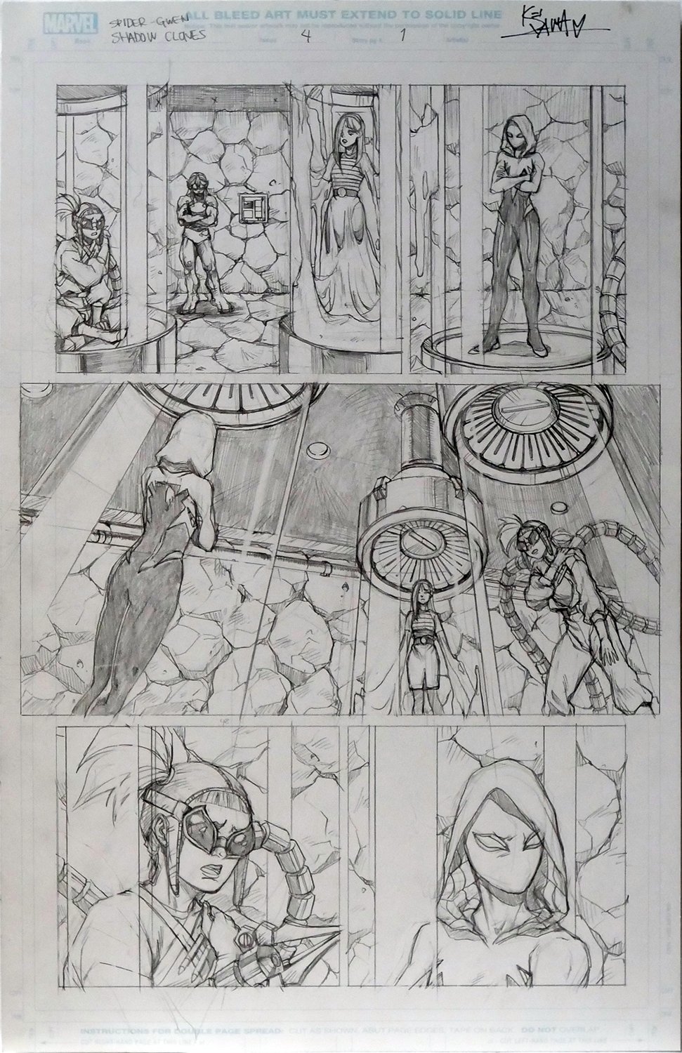 Image of Spider-Gwen: Shadow Clones #4 Page 1 [PENCIL]