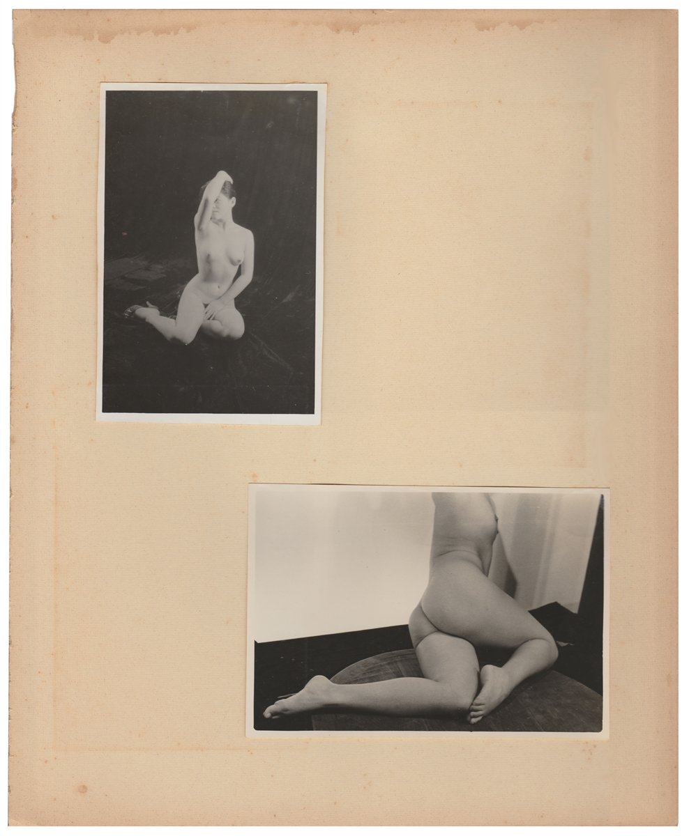 Image of Anonyme: artistic nude album page, ca. 1950s