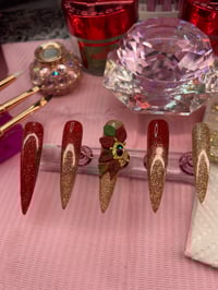 Image 5 of RED POINTSETTIA  RED/GOLD SET 