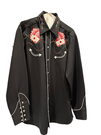 Image of Black Royal Flush Shirt with Pearl Buttons