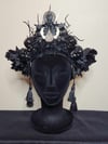Black Skull and Raven Head Piece