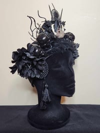 Image 2 of Black Skull and Raven Head Piece