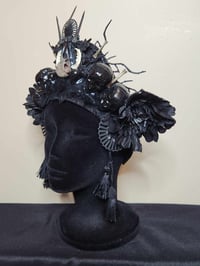 Image 3 of Black Skull and Raven Head Piece
