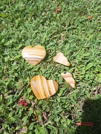 Image 1 of Orange Calcite Hearts