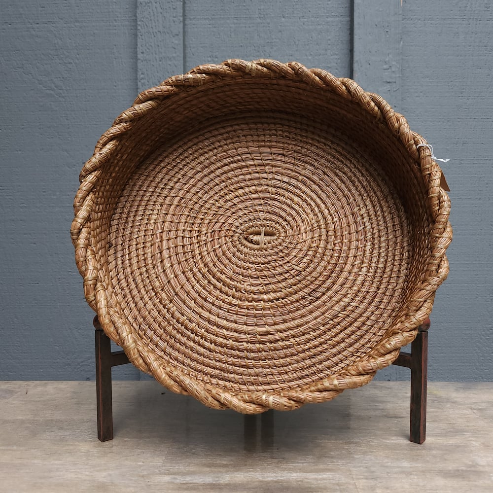 Pine Needle Basket with Braided Edge