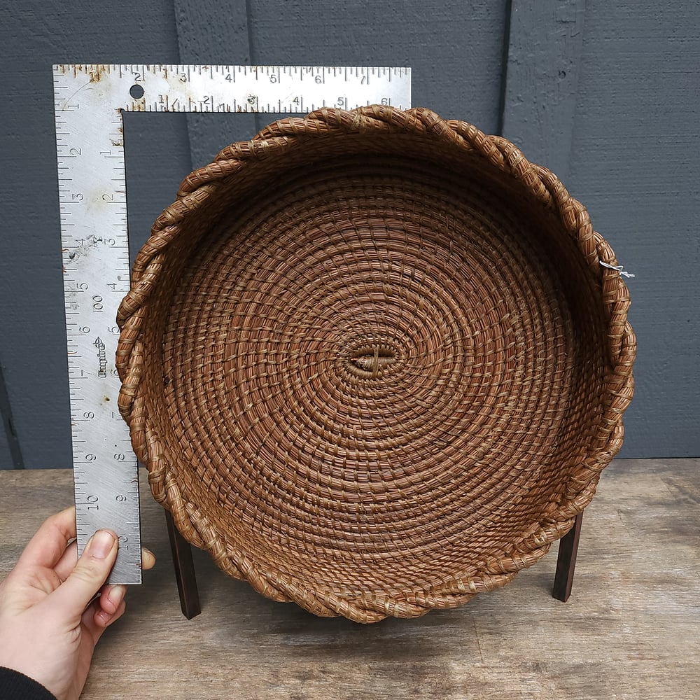 Pine Needle Basket with Braided Edge