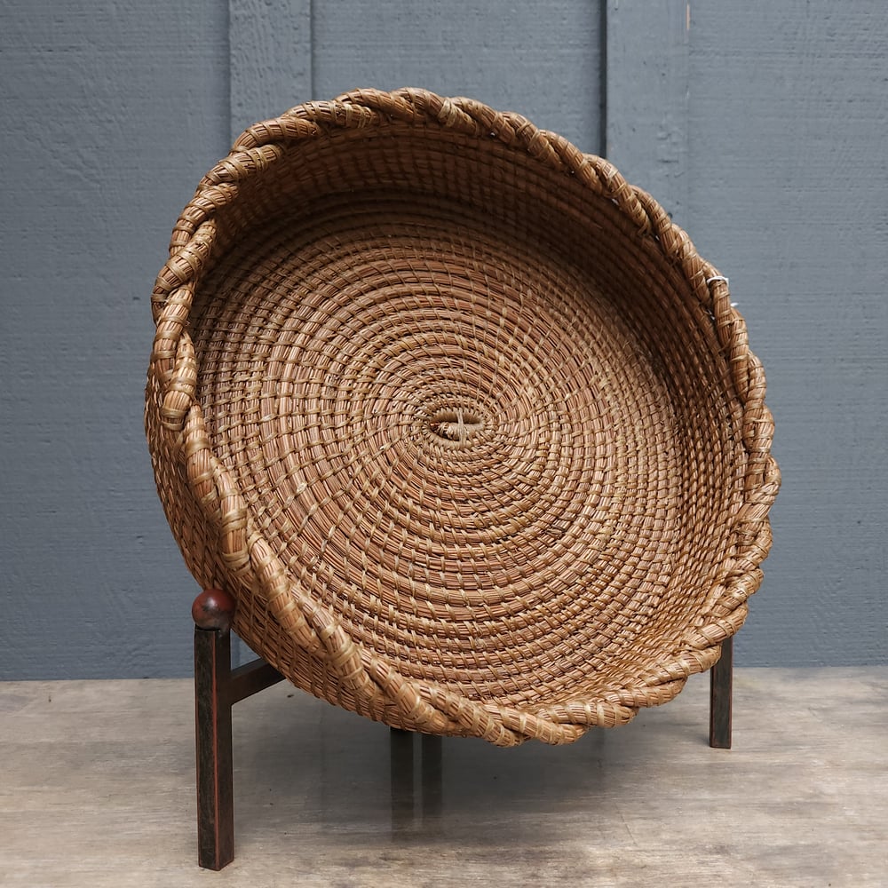 Pine Needle Basket with Braided Edge