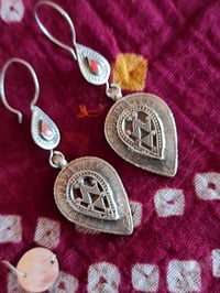 Image 3 of Vintage Turcoman Silver Earrings - (TS001)