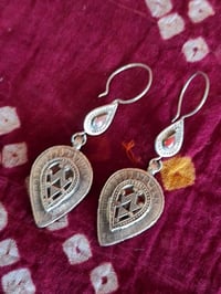 Image 4 of Vintage Turcoman Silver Earrings - (TS001)