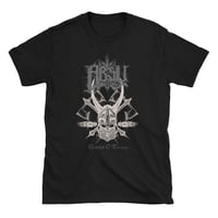 Image 1 of ABSU - CNIHTHAD Ó TANISTRY T-SHIRT - WHITE & GREY VINTAGE PRINT (BLACK - BLUE - DARK HEATHER)