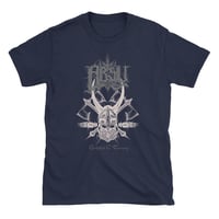 Image 3 of ABSU - CNIHTHAD Ó TANISTRY T-SHIRT - WHITE & GREY VINTAGE PRINT (BLACK - BLUE - DARK HEATHER)