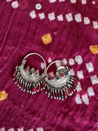 Image 3 of Vintage Kuchi Silver beaded Earrings - (TS008)