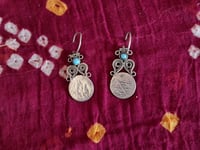 Image 3 of Vintage Silver beaded Earrings - (TS011)