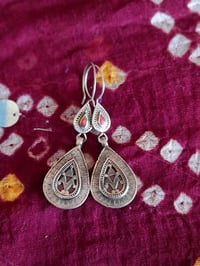 Image 4 of Vintage Turcoman Silver Earrings - (TS012)