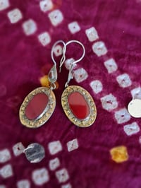 Image 3 of Vintage Turcoman Silver Earrings - (TS013)