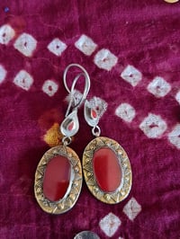 Image 4 of Vintage Turcoman Silver Earrings - (TS013)