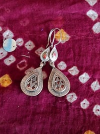 Image 3 of Vintage Turcoman Silver Earrings - (TS012)