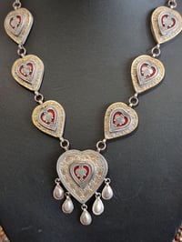 Image 8 of Vintage Turcoman Gold Wash Silver Necklace- (TS016)