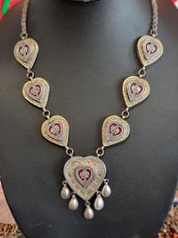 Image 7 of Vintage Turcoman Gold Wash Silver Necklace- (TS016)