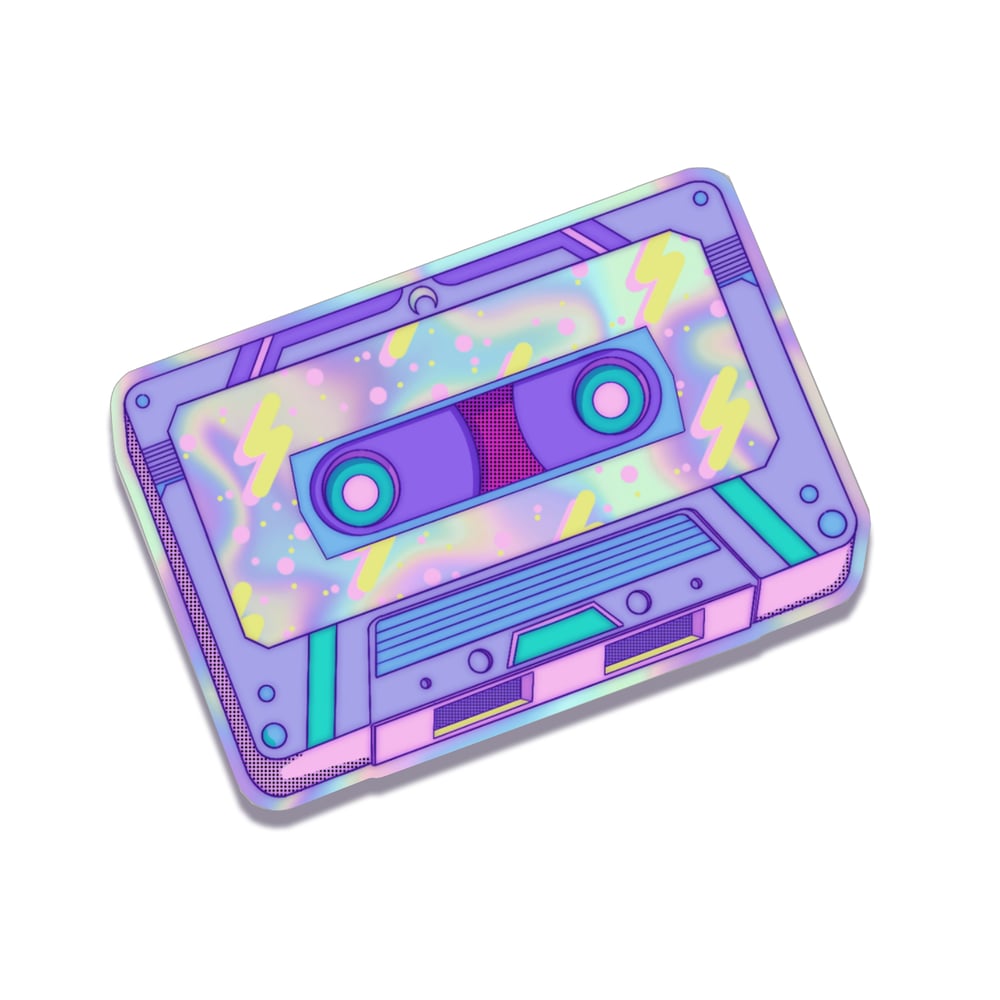 Image of Music Tape Holographic Sticker