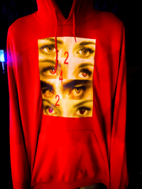 Image 3 of ALL EYES ON ME PULLOVER HOODIE[RED]