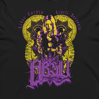 Image 2 of ABSU - LIBER CORDIS CINCTI SERPENTE - HOODED LONG SLEEVE T-SHIRT - BLACK