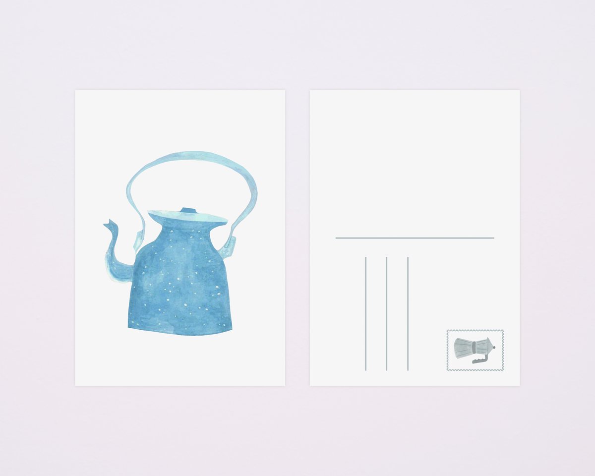 Image of POSTCARD - TEAPOT WITH DOTS