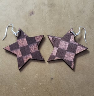 Checkered Star Earrings