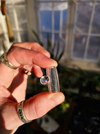 Image 2 of Dichroic hoodie string bead with a tumbled opal.