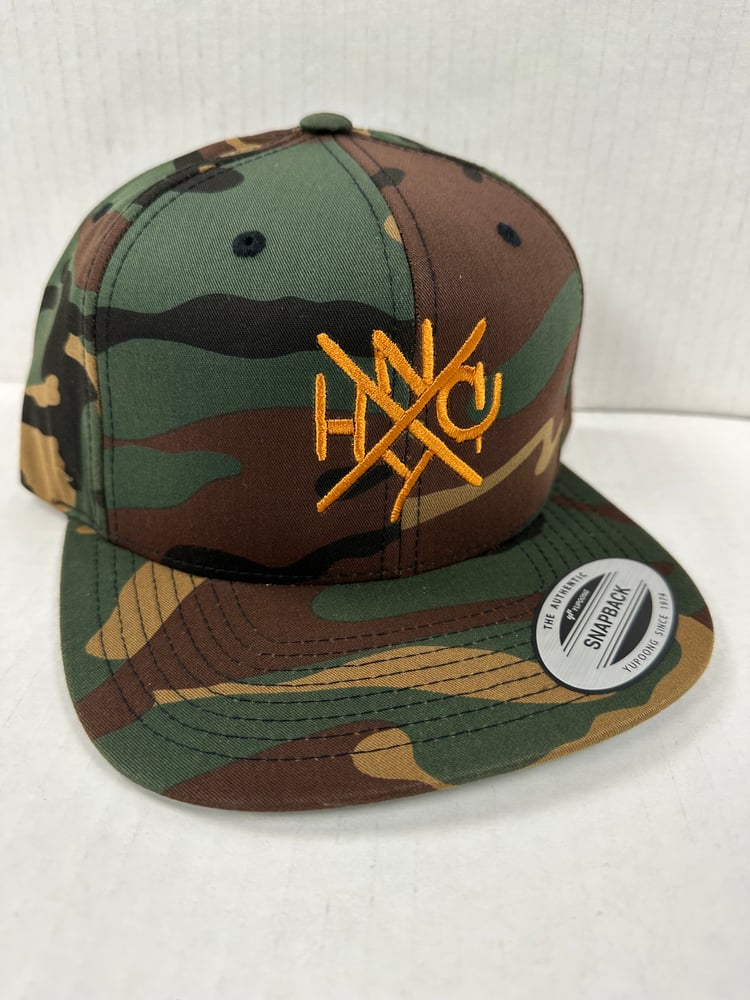 Image of ORIGINAL NYHC New York Hardcore Snapback Hat MULTICAM TROPIC & ORANGE