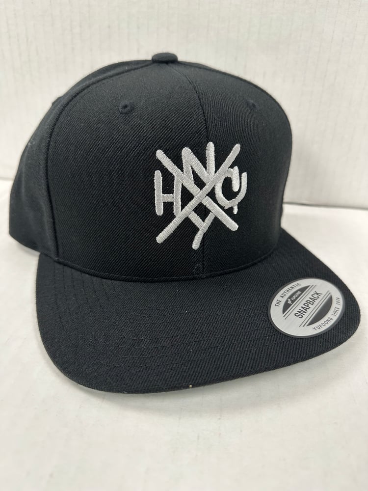 Image of ORIGINAL NYHC New York Hardcore Snapback Hat BLACK & SILVER