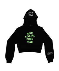 Image 1 of ANTI SOCIAL STAR CROPPED HOODIE