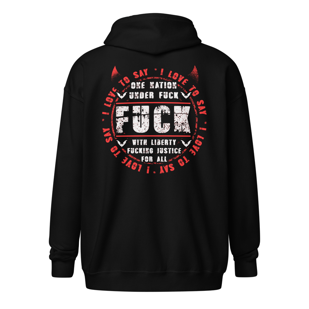 WEDNESDAY 13 "ONE NATION UNDER F**K" ZIP HOODIE