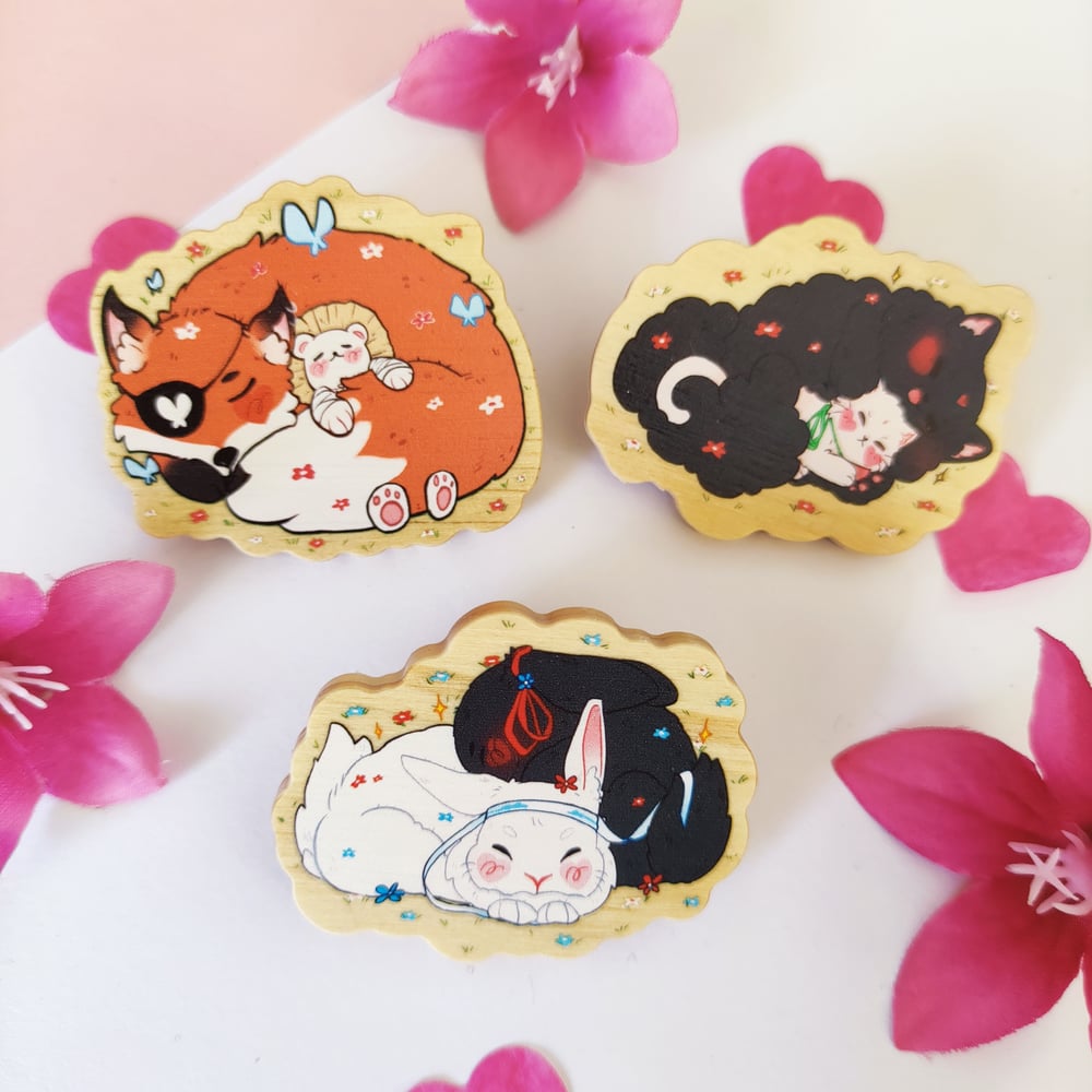 MXTX - Animal Couples Wooden Pins