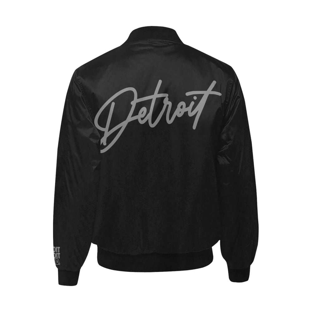 Image of Printed Detroit Bomber Jacket (Black/Grey)