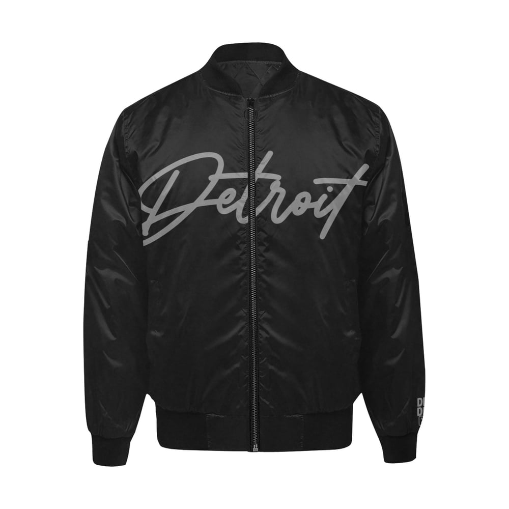 Image of Printed Detroit Bomber Jacket (Black/Grey)