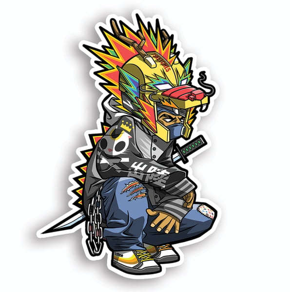 Image of Rah-Rah! the Dragon Ninja Sticker