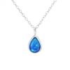 Dark Blue Drop Opal Necklace