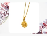Image 5 of Sunflower Pendant Necklace | Gold