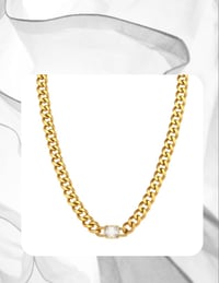 Image 6 of Cuban Link Solitaire Necklace
